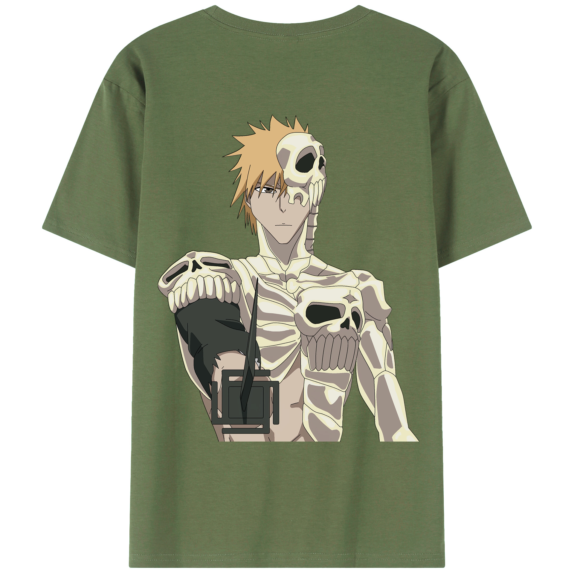 （画像用） ブリーチ 黒崎一護（くろさき いちご）BLEACH Kurosaki Ichigo 綿100％ メンズ半袖Tシャツ（バックプリント） 通気性